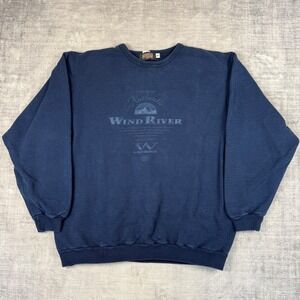 Wind River Sweatshirt Mens XL Navy Blue Crewneck Vintage 90s Outdoor Pullover